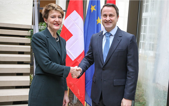 Bundespräsidentin Simonetta Sommaruga und Premierminister Xavier Bettel