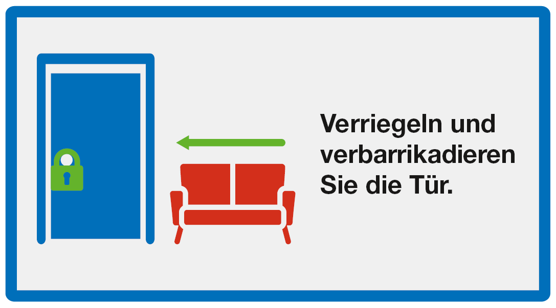 Verstecken: Verriegeln und verbarrikadieren Sie die Tür